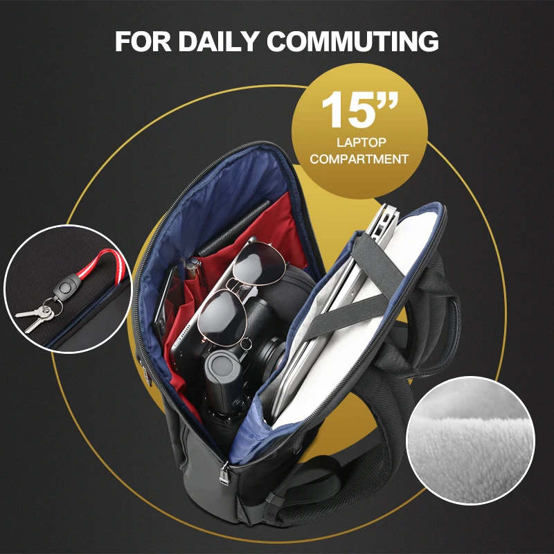 Bopai unisex business lightweight smart usb charging rucksack 15 commute college bag custom anti theft men slim laptop backpack