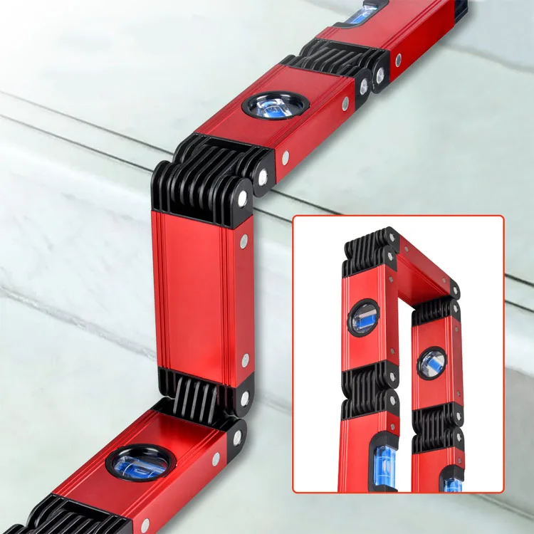 Multi-Function Foldable Level Meter 28 Inch Multi-Angle Measurement Woodworking Tools Pipes Stairs Corners Folding Extend Tools