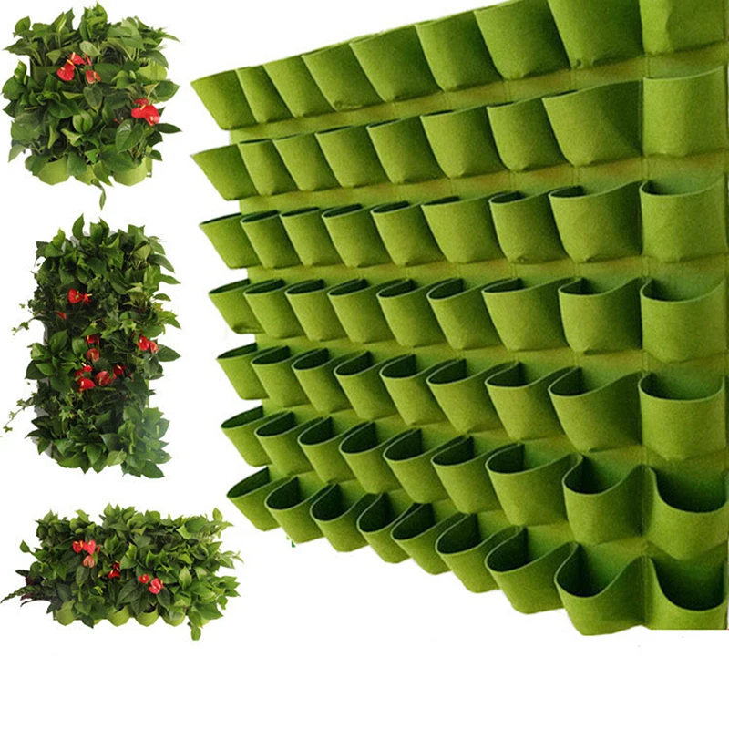 OEM 2 3 4 6 9 12 18 25 Pockets Flower Vegetable Durable Felt Vertical Hanging cheapest square Wall grow bags