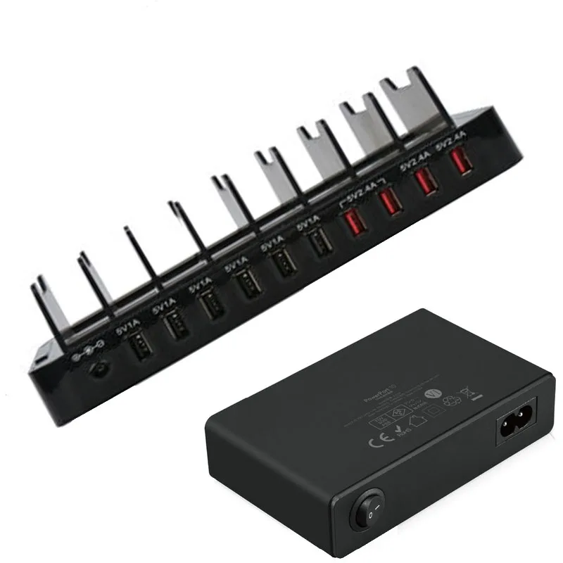 Universal 10 Ports USB Wall Travel Power Adapter Charging Station