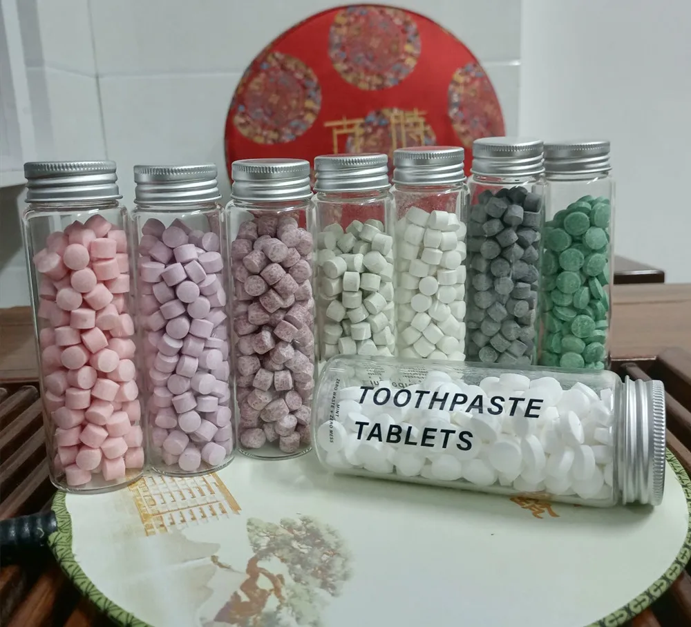 Private Label Natural Teeth Whitening Zero Waste Mint Toothpaste Tablets Fluoride Free Vegan