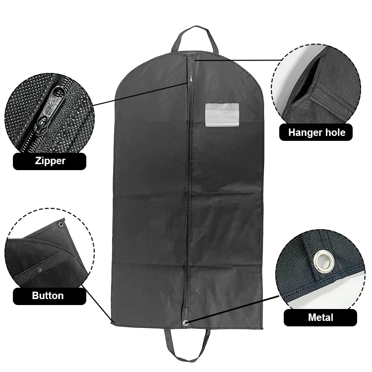 suit cover non woven garment bag with zipper foldable  garment suit bag customized garment bag