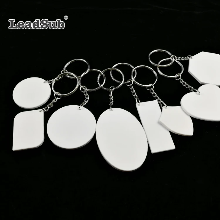 Leadsub Plastic sublimation blank Customized print Keychain Pvc light Key Chain
