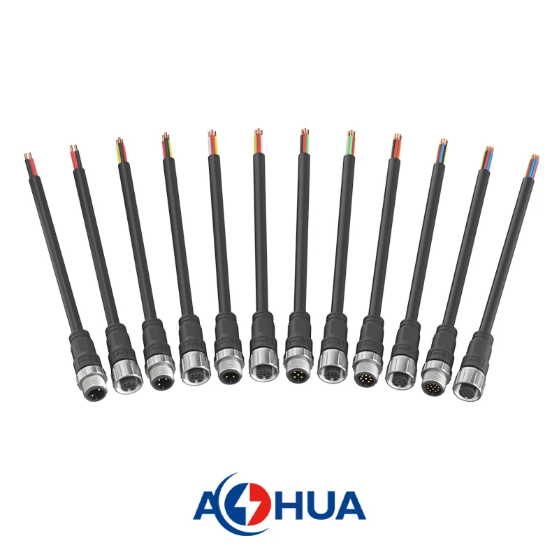 Кабельный разъем со светодиодной подсветкой, 2, 3, 4, 5, 6, 8 штырьков, водонепроницаемый, электрический разъем