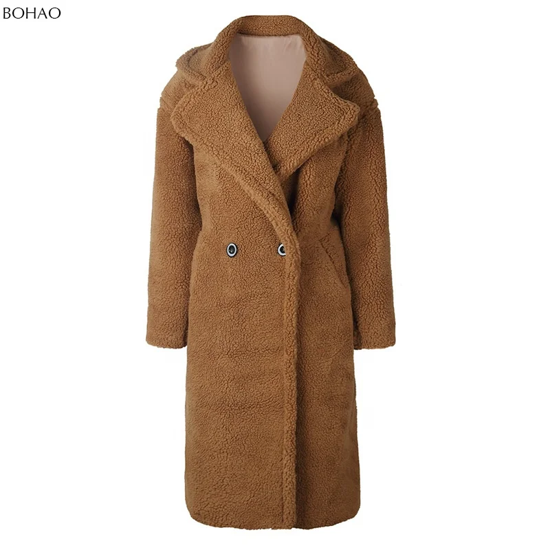 
The Latest Women Teddy Coat Women Trench Faux Fur Long Coat 