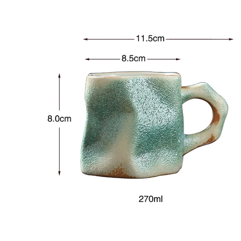 Japanese-style Vintage Ceramic Coffee Mug Tumbler Rust Glaze Tea Milk Beer Mug Handle Water Cup Home Office Drinkware