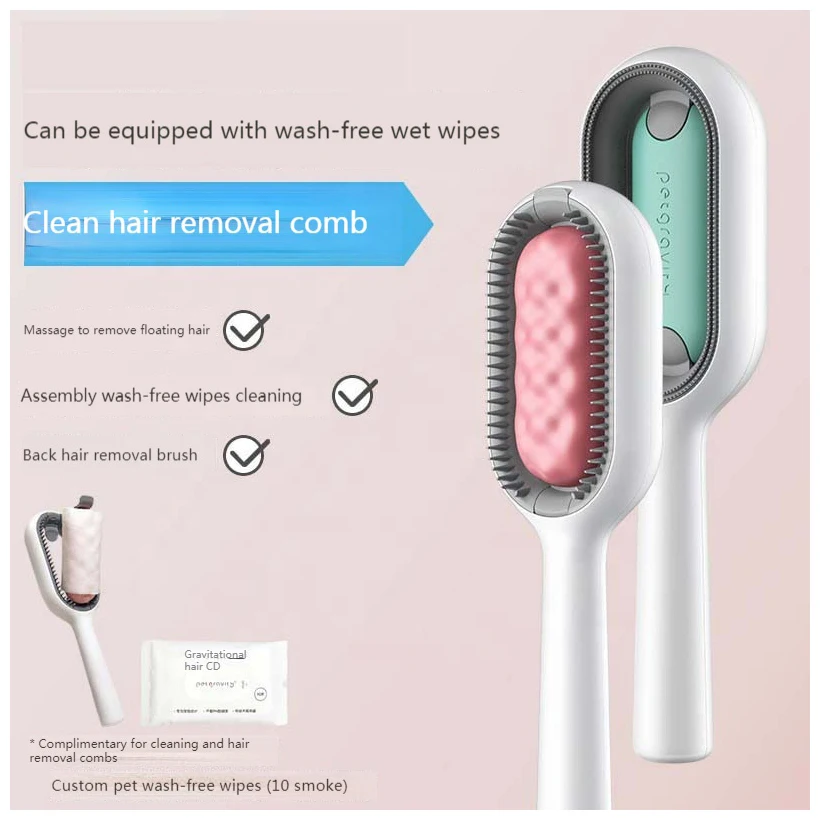 2 in1 Silicone Pet Grooming Dog Cat Hair Lint Remover Fleece Comb Brush Productos Accesorios Cepillo Para Perro Gatos Mascotas