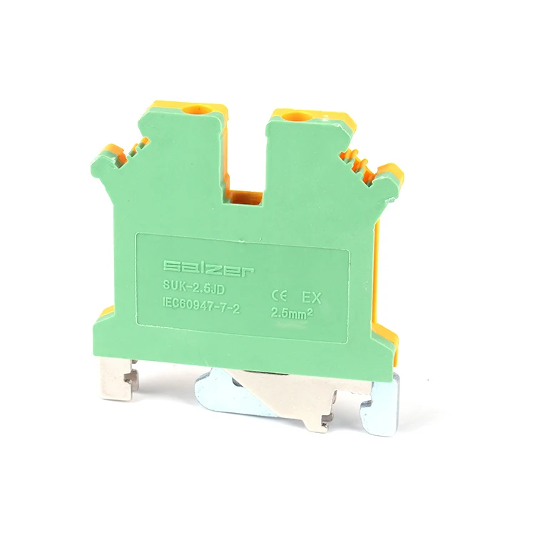 Salzer SUK-2.5JD огнестойкий Клеммный Зажим желтый/Зеленый Нейлоновый клеммный терминал CE