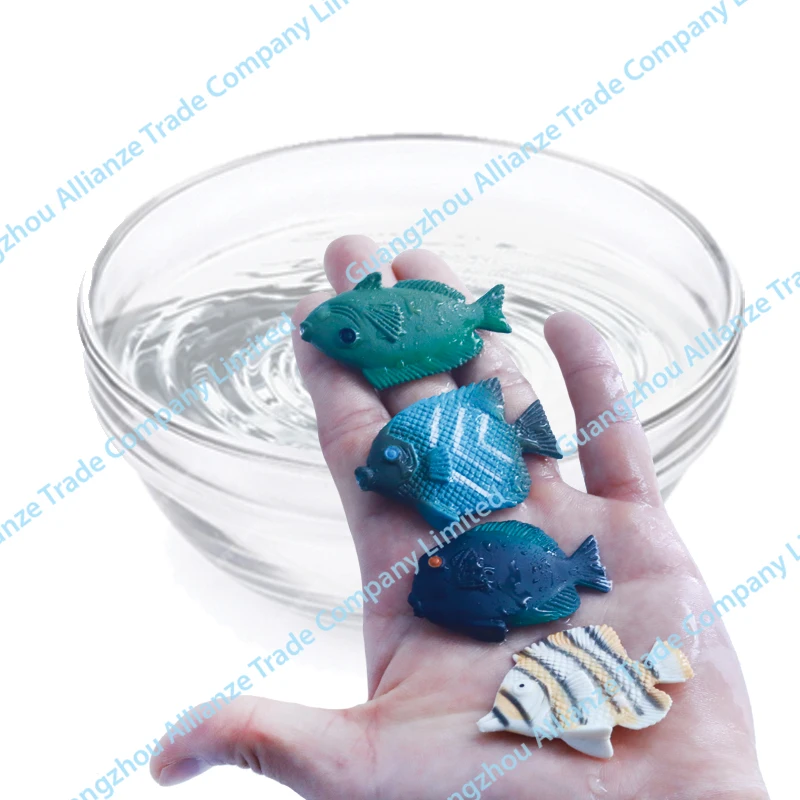 12 Kinds of Classic Funny PVC Marine Fish Toys Shape Style for Unisex Educational Tool Soaked in Water to Melt Wrapped in Shells