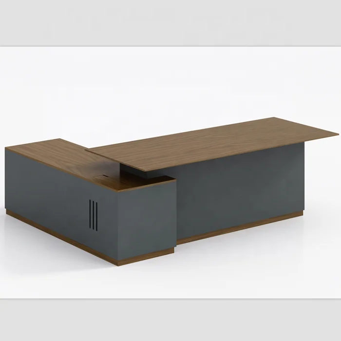 Modern office furniture high end L shape office desk manager  Boss executive desk electric lift able height adjustable