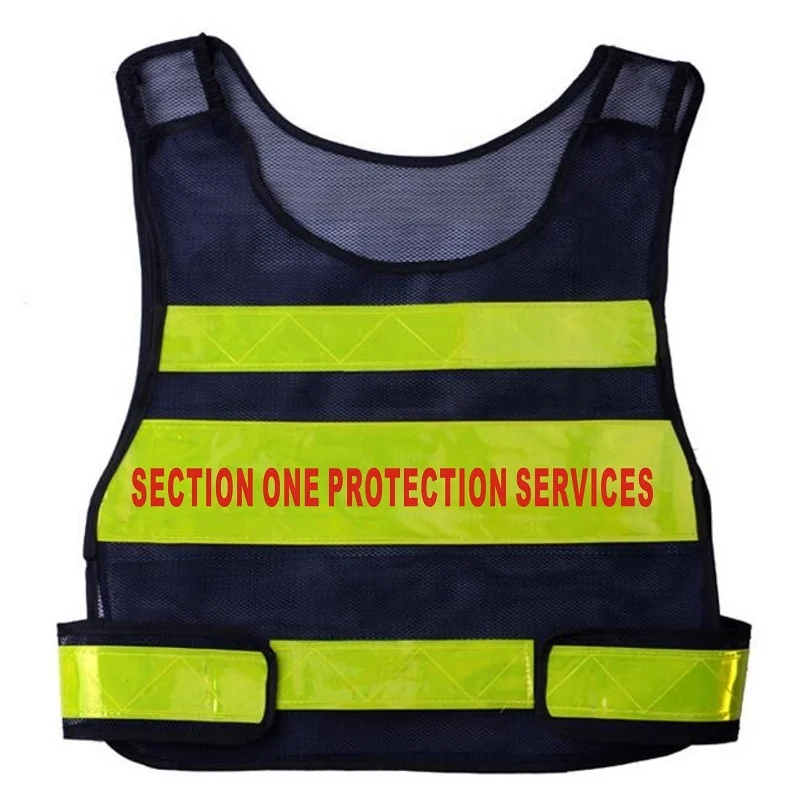 high visibility running airport volunteer class safety vest with custom logo printing