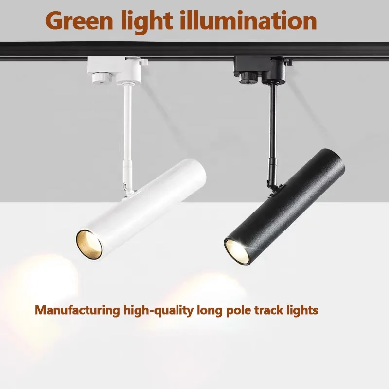 LED magnetic rotating track light 8w 16w 90 beam angle 360 degree rotating cylindrical adjustable light