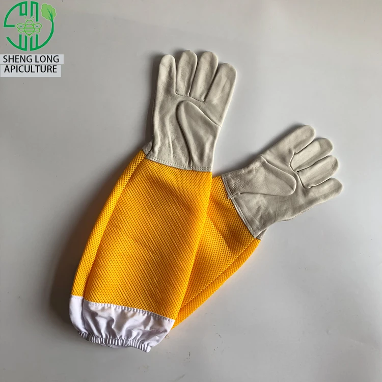 Защитные перчатки для пчеловодства из белой овчины