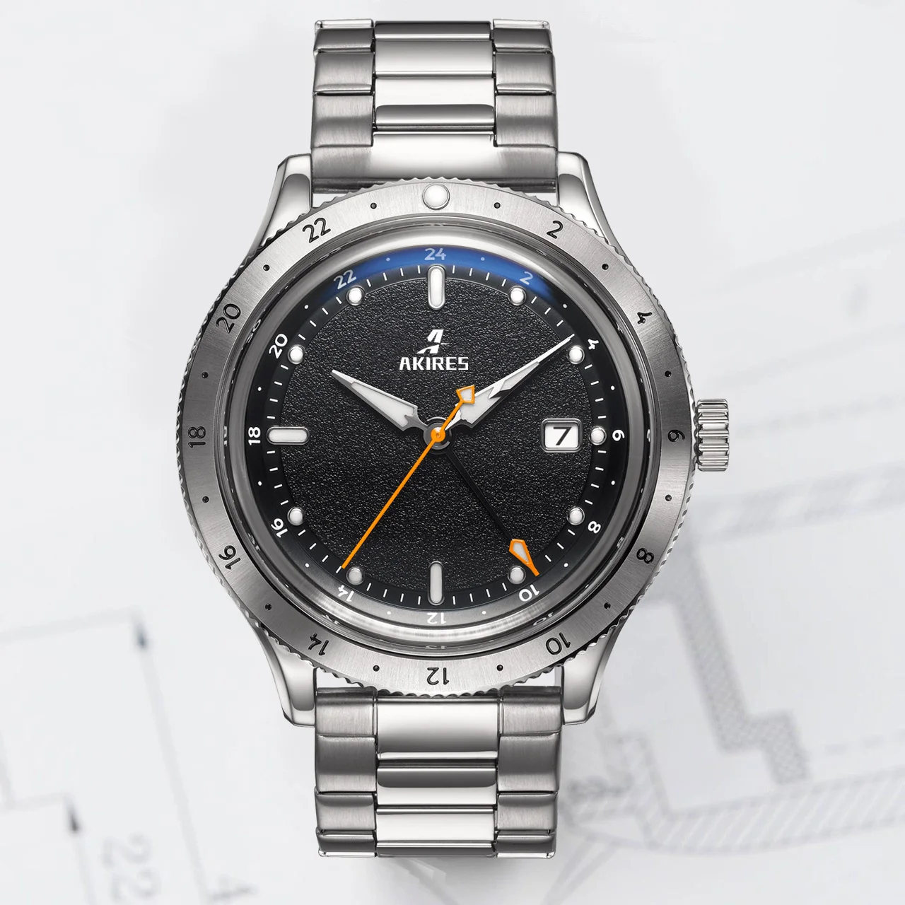 Custom low moq Wholesale Soild 316l Stainless Steel Watch Case MIYOTA 9075 Movement GMT Automatic Mechanical  Watch