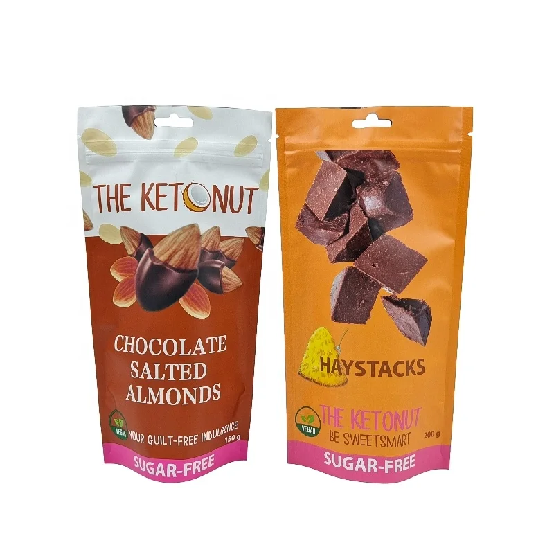 High quality Custom Print Gold Stamping Moisture Proof 150g Doypack For Dry Food Frozen Foods Stand Up Bags