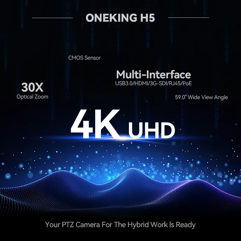 Oneking-H5(ndi version) NDI PTZ CAMERA 30X ZOOM 1080p 60fps auto-tracking USB 3.0/HDMI/RJ45/SDI conference camera for church