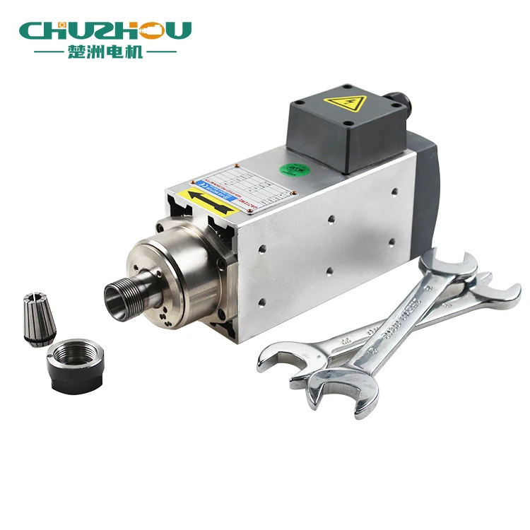 High speed 6000/12000rpm 1.1/1.5kw  ER20 Spindle motor Kit Square air cooled cnc spindle motor