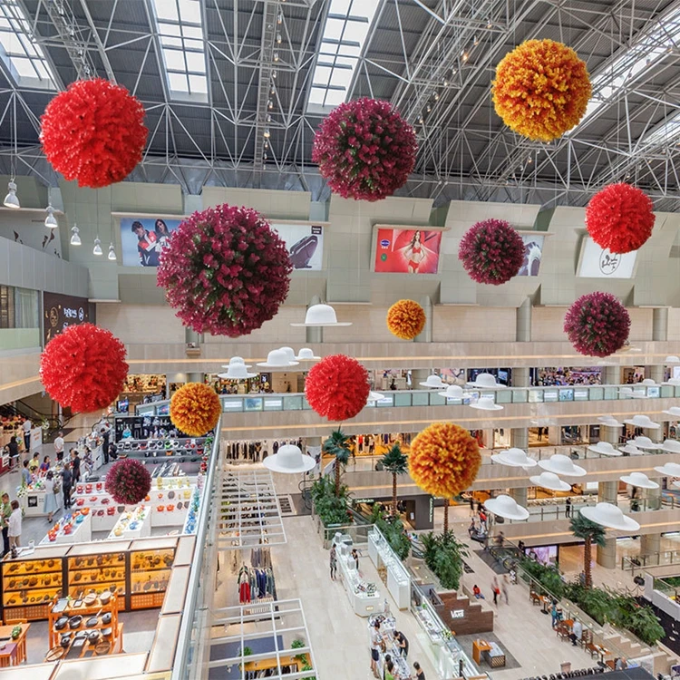 Подвесной пластиковый шар из искусственного бокса зеленой травы Цветочные шары для украшения свадебного сада