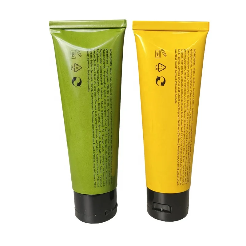 85ml 100ml 120ml Empty Aluminum Tubes Facial Cleanser Flip Top Cap Metal Package Cosmetics Tube Diameter 35mm