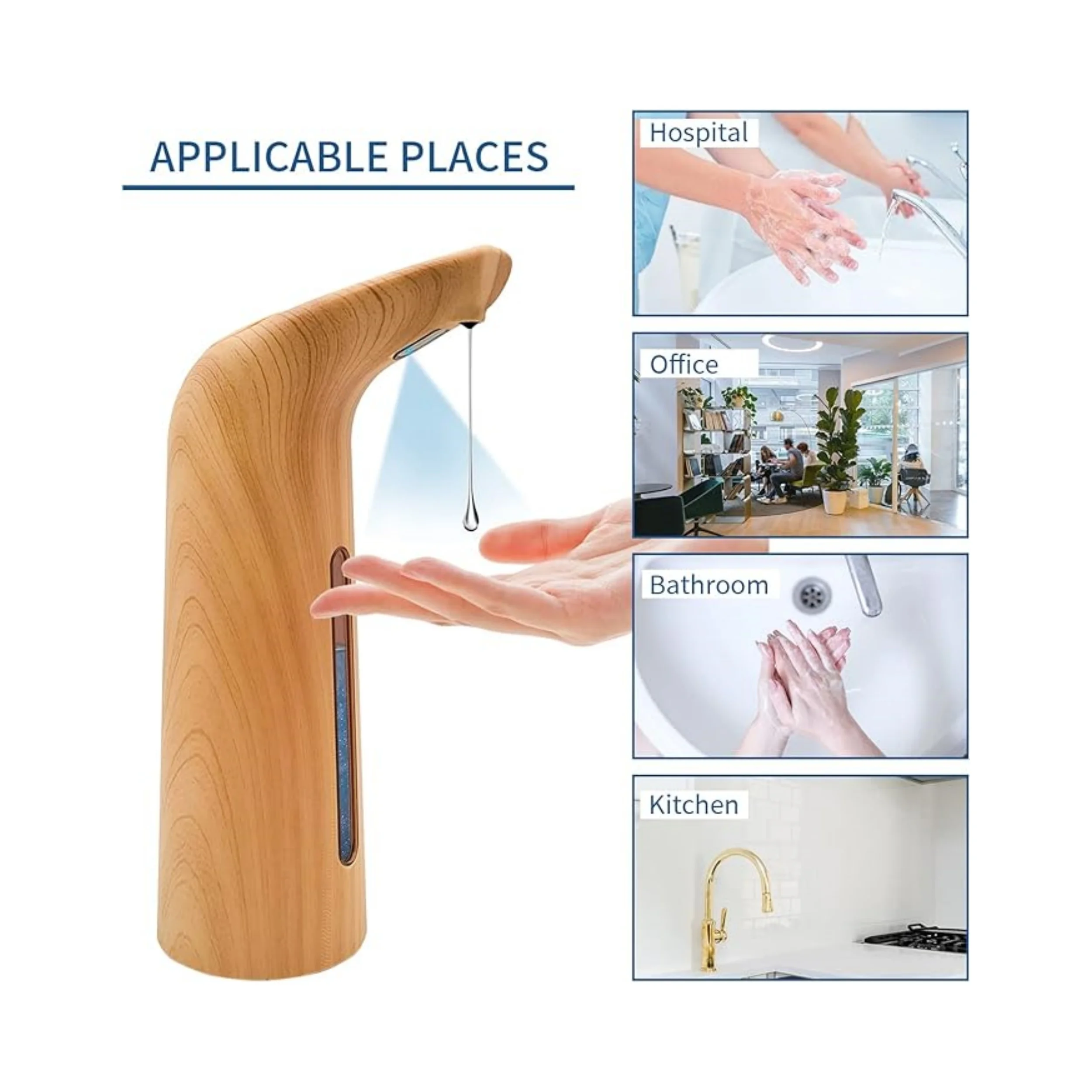 Wood automatic soap dispenser motion sensor with IR, automatic soap dispenser non-contact