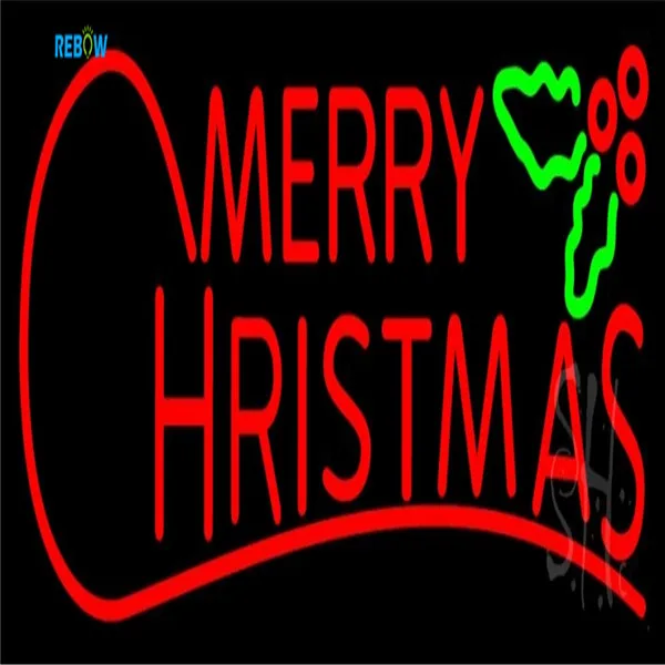 Good Vibes Vintage Mini Flex Red Bull Merry Christmas Neon Sign