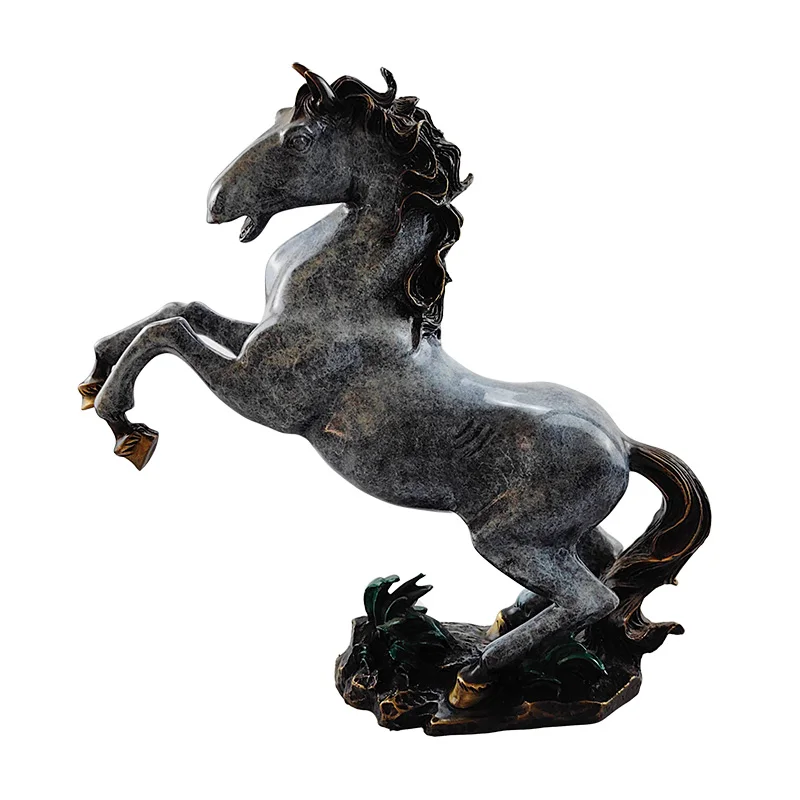 Metal craft sculpture galloping horse Christmas art table top ornament decoration home decor handicraft brass statue sculpture