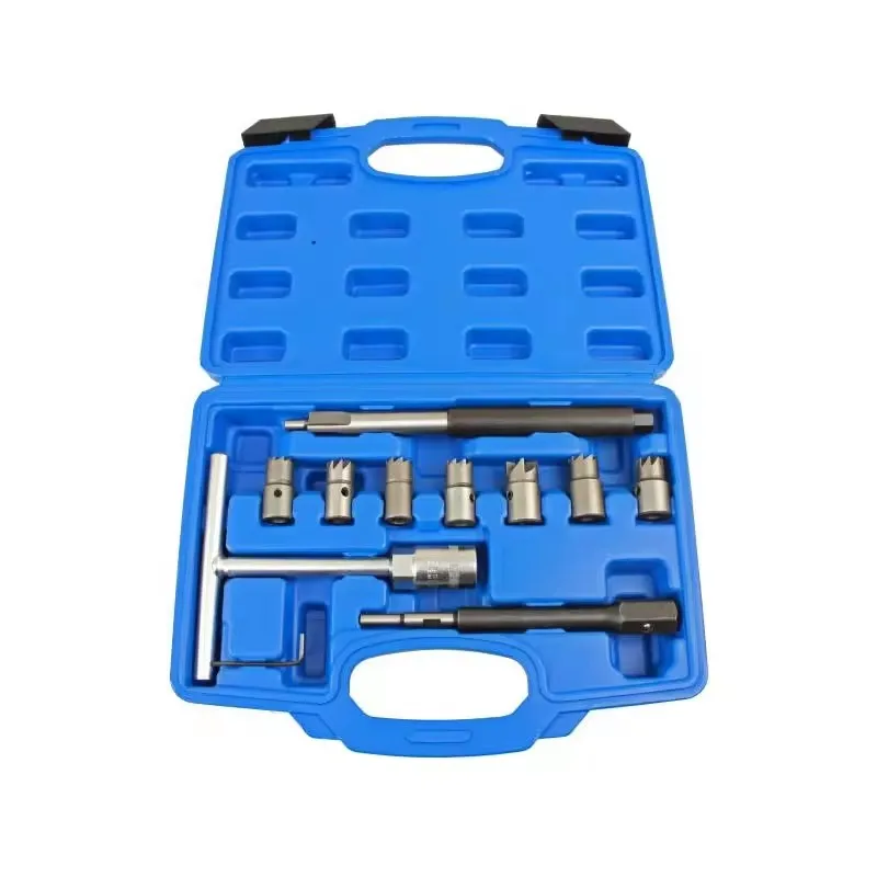 11PCS Diesel Injector Seat Cutter Cleaner Set Universal Injector Cleaning Tool Kit