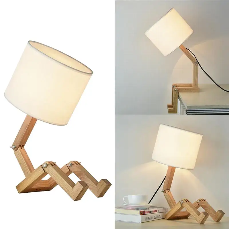  Новый гибкий деревянный держатель Элегантный регулируемый креативный планшет для чтения Ночная лампа с абажуром из ткани