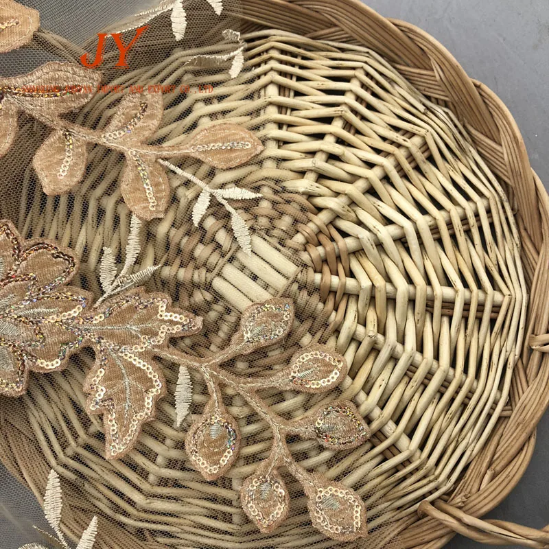 
Africa 4 Way Stretch Velvet floral lace velvet fabric embroidery with sequins for dress 