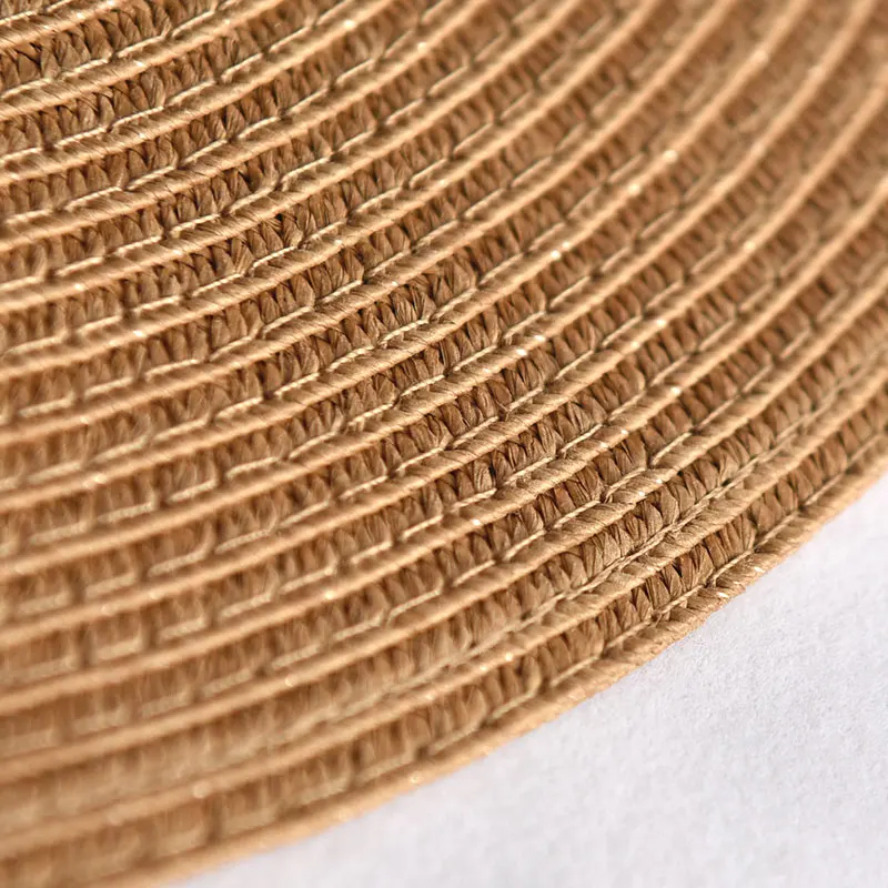 Custom Unisex Sun Hats for Summer Beach UV Protection Panama Paper Hats for Women Men Straw Sun Hats with Chinstrap Factory