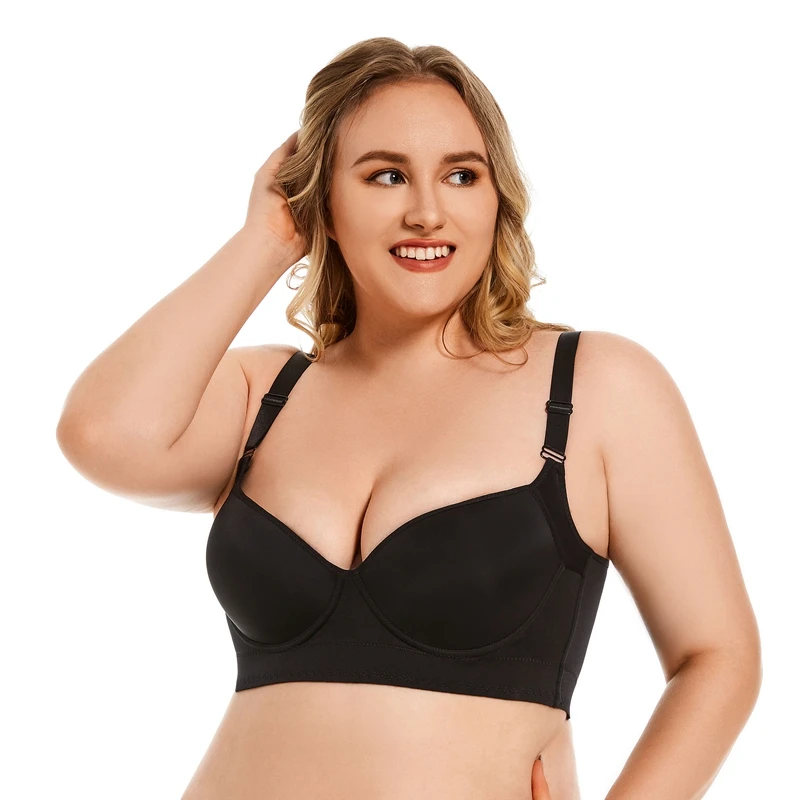 Wholesale Gathering and receiving breasts body seamless cup vest type body sculpting beautiful back long plus size sports bra