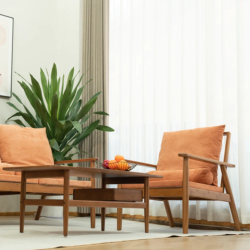 AiLiKEA HOT SALE CUSTOMIZED Home living room furniture leisure fabric chair with Bamboo frame sofa