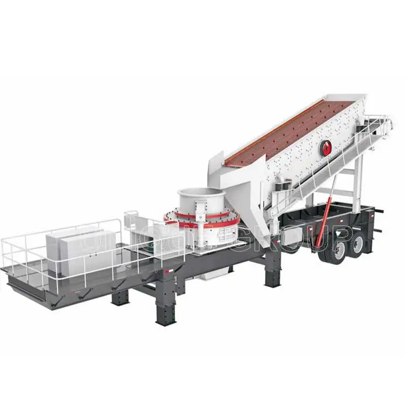 UNIQUEMAC Quality Tech Mobile Concrete Waste Recycling Machines Construction Mobile Jaw Crusher Plant for Sale