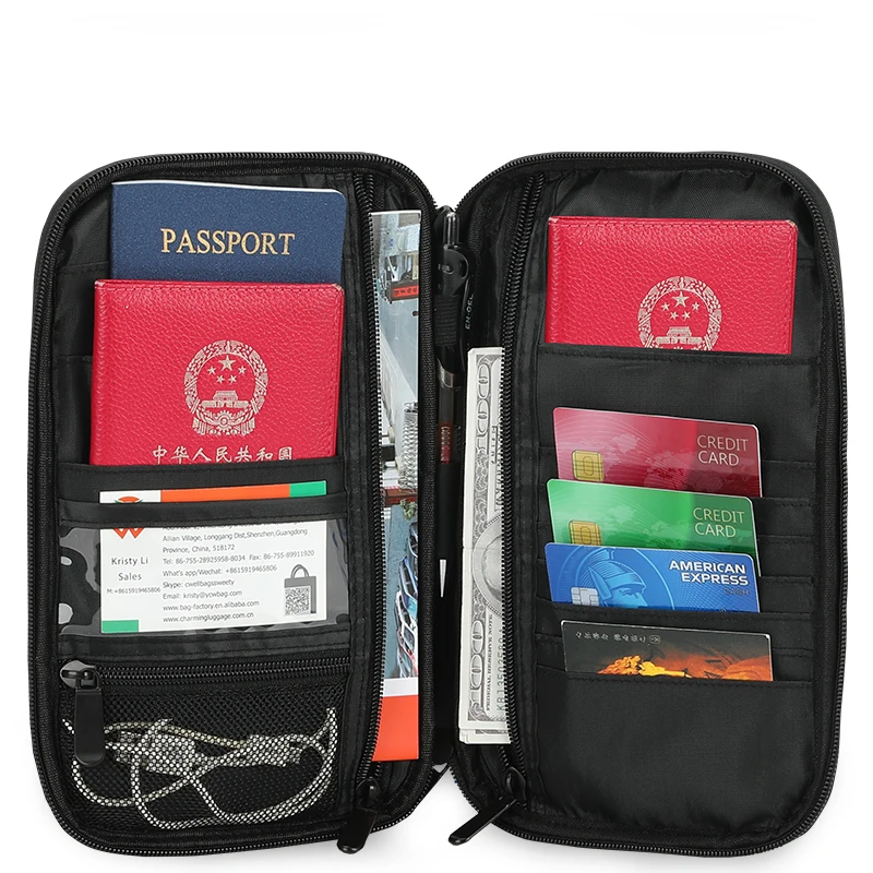 Premium Rfid Blocking Passport Wallet Waterproof Passport Holders Bag for Men Traveling Document Organizer Credit Cards Case