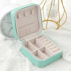 Portable Mini Travel PU Leather Jewelry Boxes for Women Girls Earrings Ring Necklace Small Jewellery Organizer Storage Case