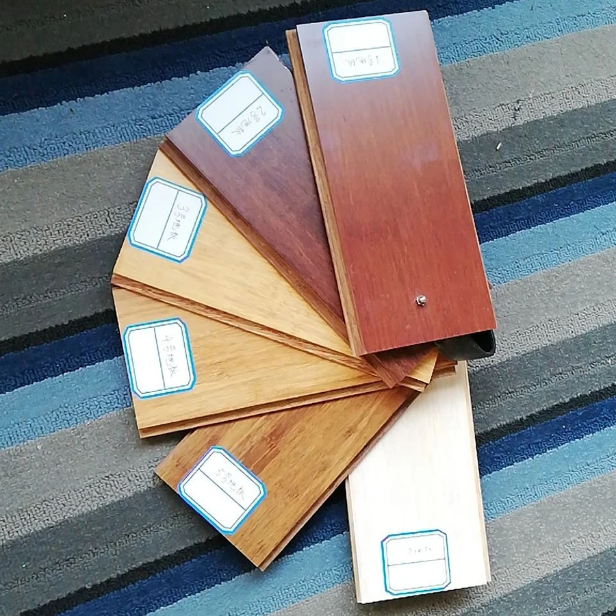 Nature and carbonized click lock strand woven bamboo flooring indoor