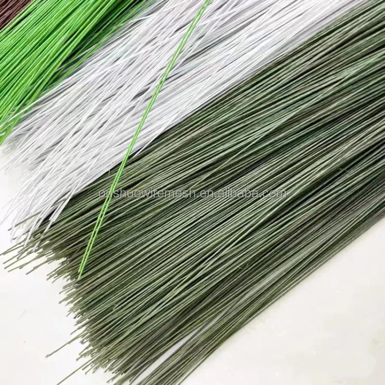 Готовая к отправке Зеленая проволока 26 калибра 36 см с бумажным покрытием Цветочная для флористов 100 шт. в одной сумке