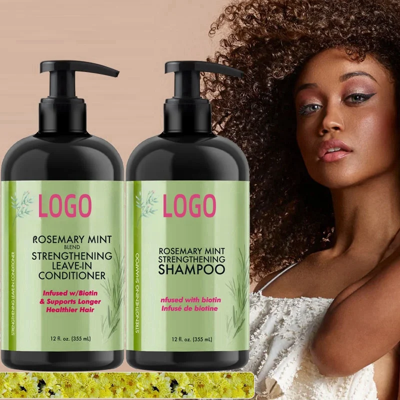 Luxury Rosemary Shampoo and Conditioner Set Hair Serum Custom Natural High-Quality Professional 300ML Plant-Based Hair Care