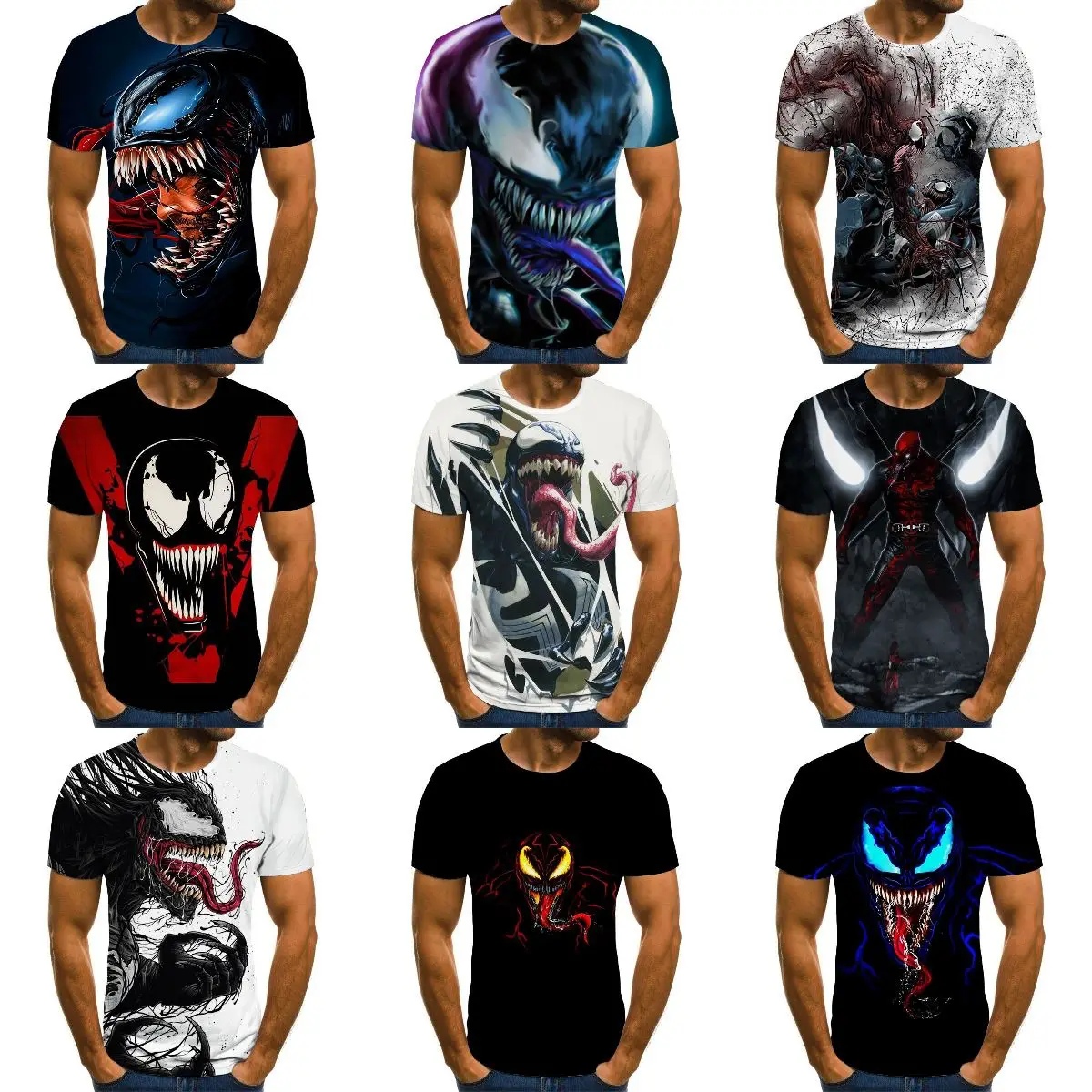 2021 hot Movie venom sports T-shirt ornaments dolls office car Custom Leisure sports 3D printing T-shirt ornaments