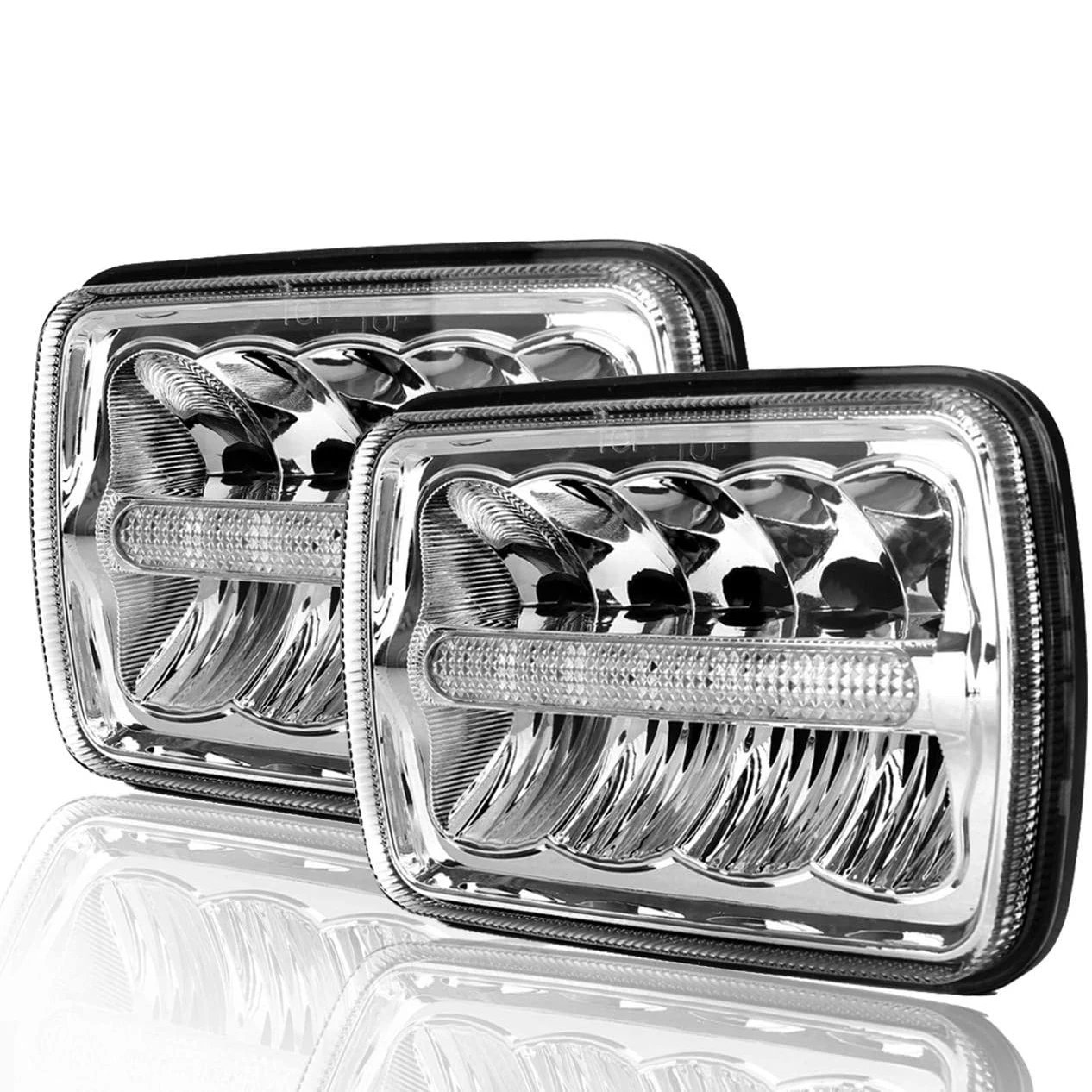 Светодиодные фары 5x7, фары 7x6, фары с запечатанным светом ДХО, замена для H6054 6054 Jeep Wrangler YJ Cherokee XJ Chevy