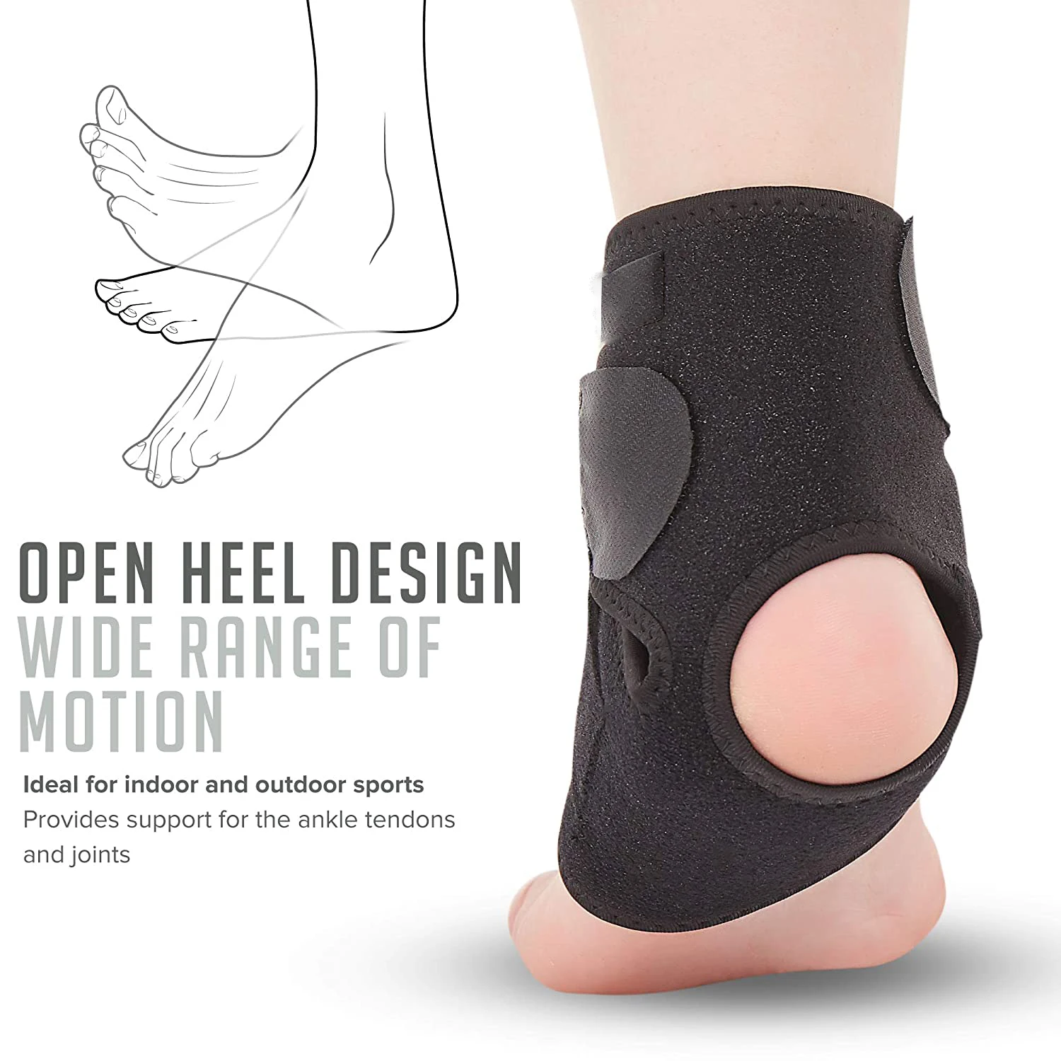 Neoprene Foot Orthosis Compression Bandage Ankle Sprain Sleeve Brace Support