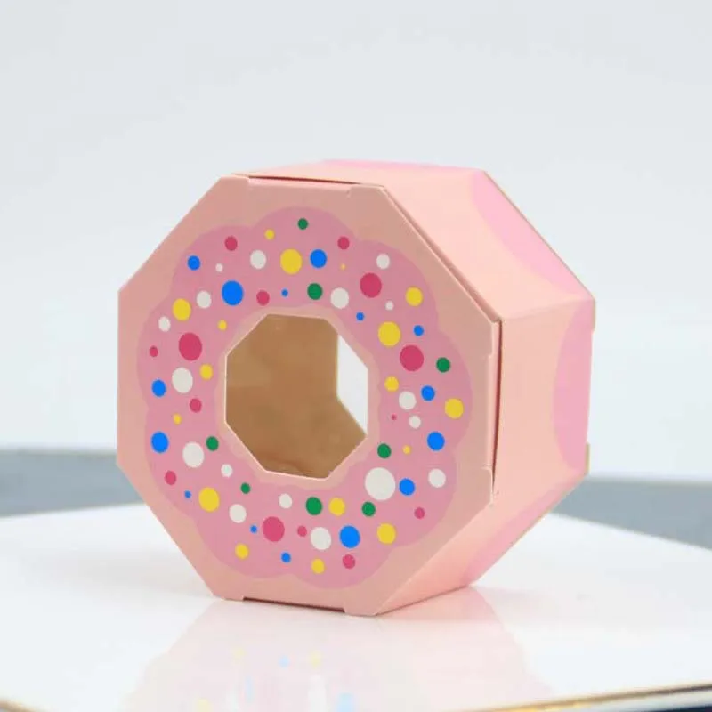Wholesale New Design Wedding Gift Box Candy Box Packaging Carton Donut Polygonal Biscuit Box