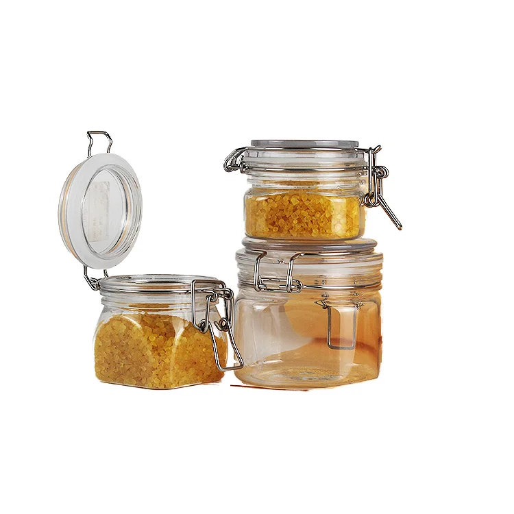 Customized 150ml 200ml 250ml 500ml PET Container Storage Jars Food Grade Plastic Tank with Transparent Metal Personal Care Cream