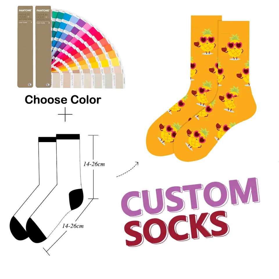 New style anime happy funny hip-hop skateboard sock women character cotton funky funny cartoon men socks