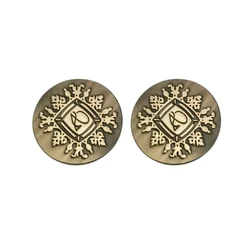 Wholesale brushed antique brass embossed brand logo custom denim metal jeans shank button