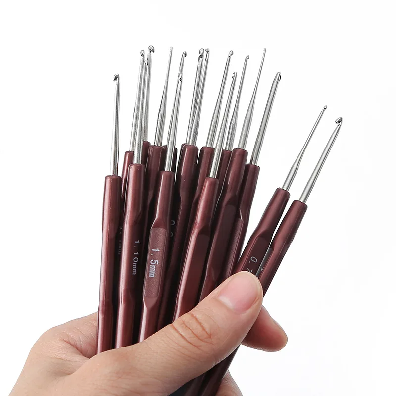 Wholesale Gold-Plated Crochet Lace Knitting Tool Set Sweaters Hats Scarves Socks Micro Crochet Hooks Small Lace Crochet Needles