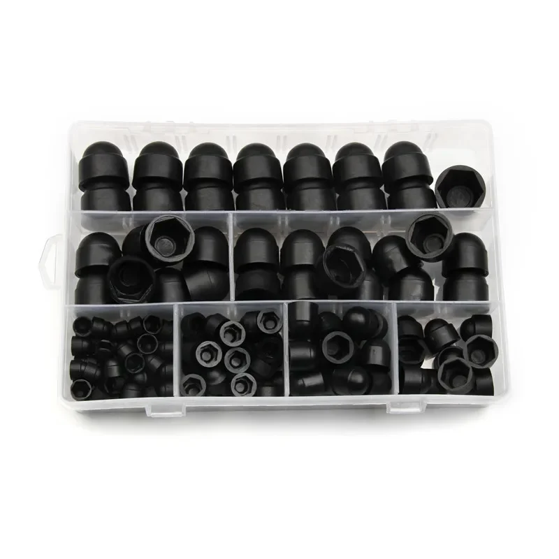 145pcs M4 M5 M6 M8 M10 M12 Bolt Nut Dome Protection Caps Hexagon Screw Cap Nylon Acorn Nut Dome Hex Cover Protecting Screws