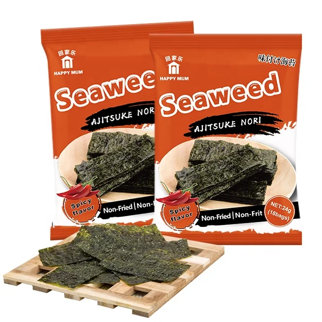 JOLION Wholesale Bulk Dried Fried Spicy Flavor korean snacks roasted Nori sheets korean seaweed price