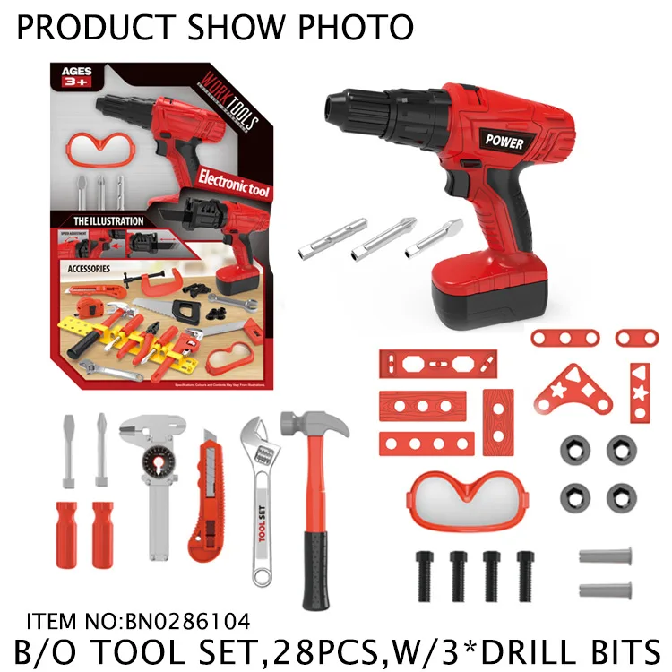 electric drill and screwdriver tool set toy electric drill tool toy set