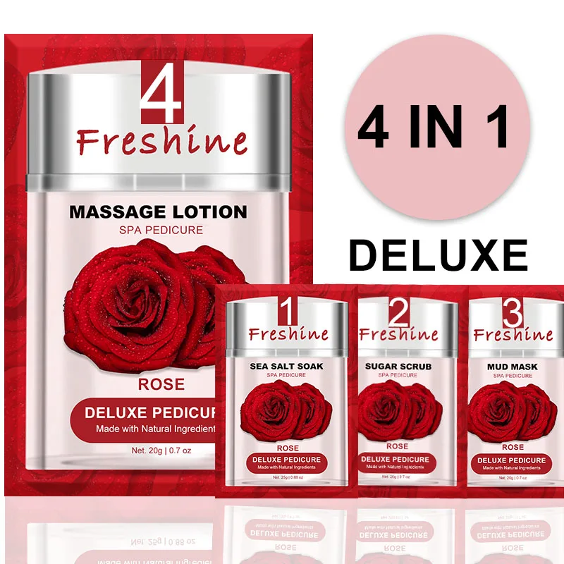 Deluxe Urea Foot Cream Massage Pedicure Scrub Lotion Kit Include Spa Salt Soak Sugar Scrub Mud Masque Massage Butter Manufactory